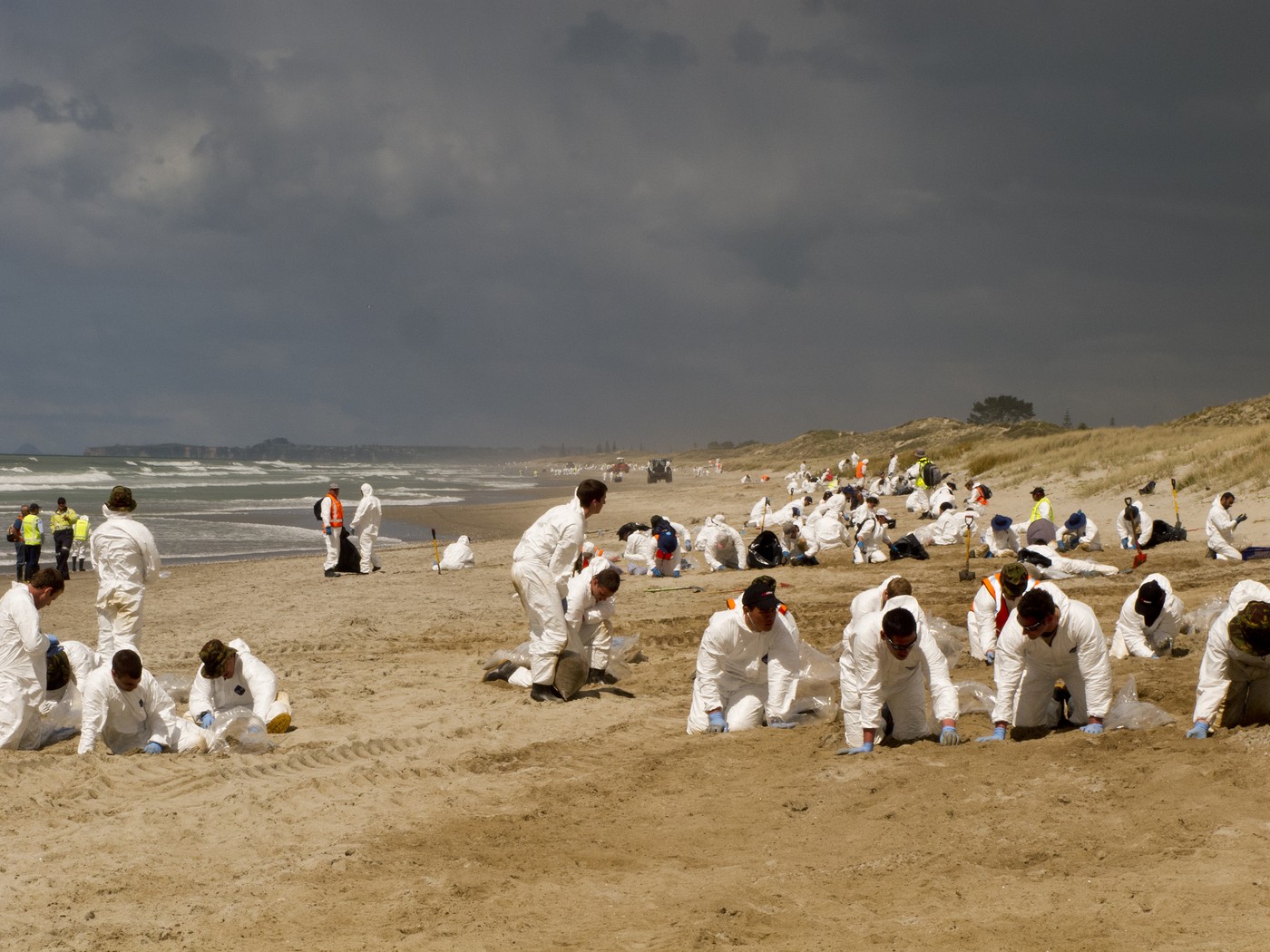Alex Monteith, Still from Papamoa clean up, 2011
