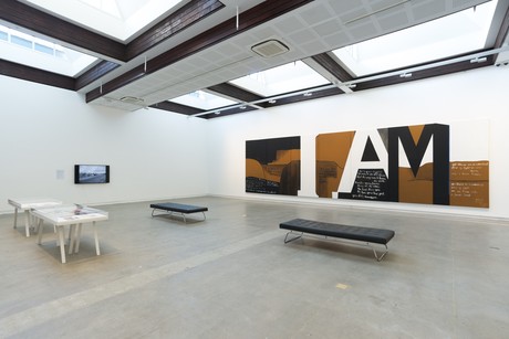 Installation view of ‘A way through’ - Colin McCahon’s Gate III at CoCA, 2020. Victoria University of Wellington Art Collection. Photographer: Mitchell Bright