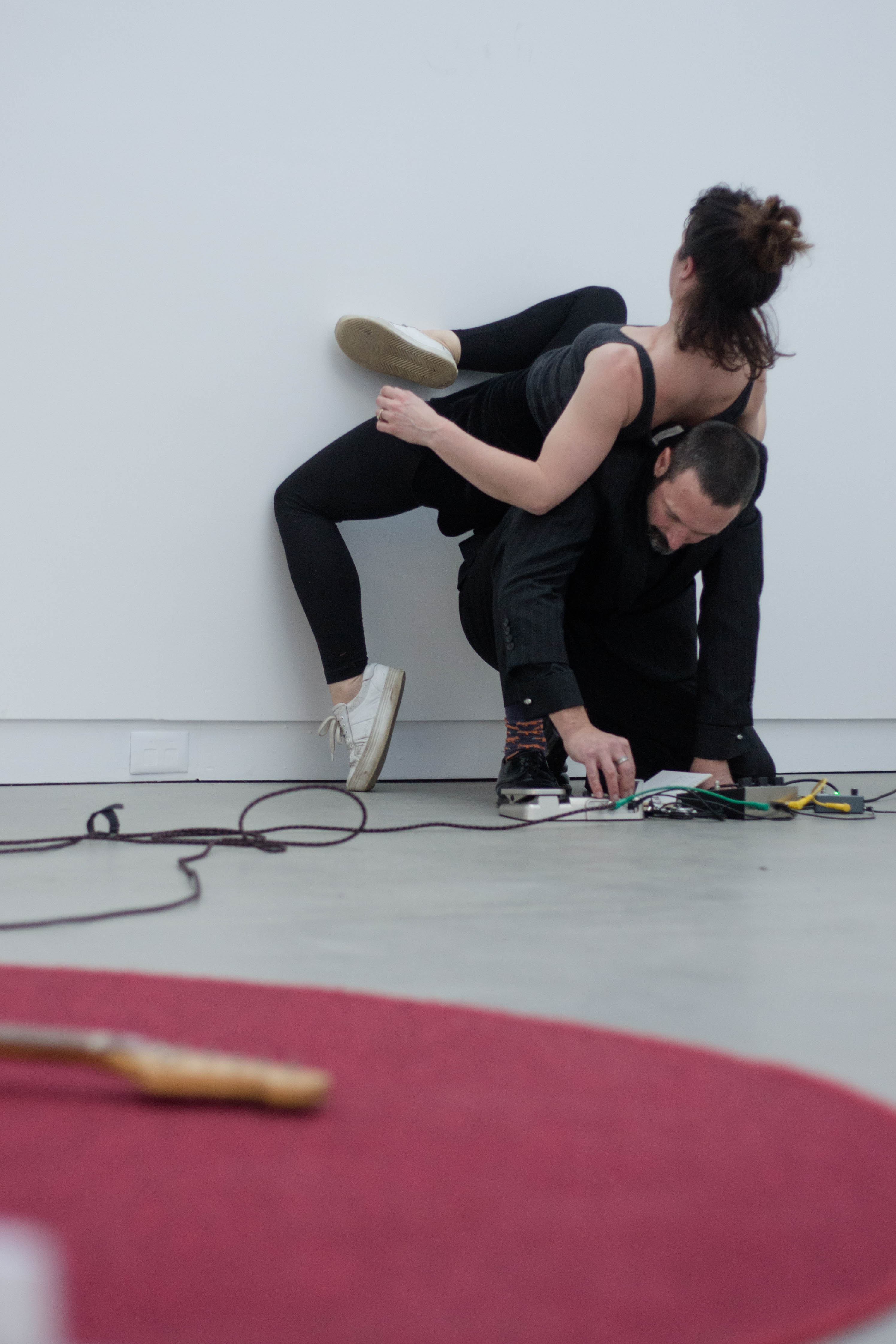 'Harmonix, Democratic Ensemble', Ōtautahi Automatic collaborative performance, 2017 Jason Were, Julia Harvey and Clara Wells Photo credit: Lison Colin