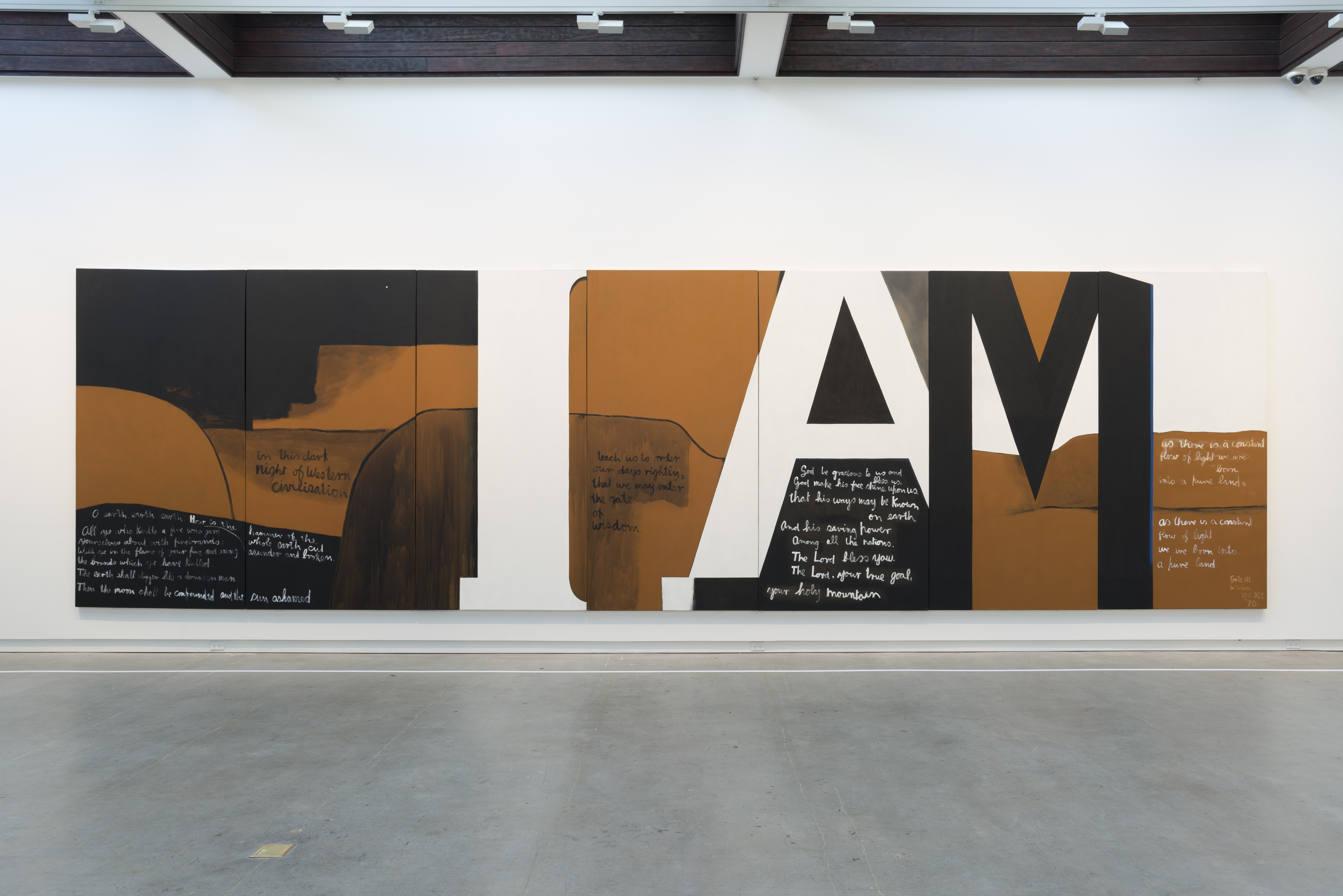 Installation view of 'A way through' - Colin McCahon's Gate III, Colin McCahon photo credit John Collie