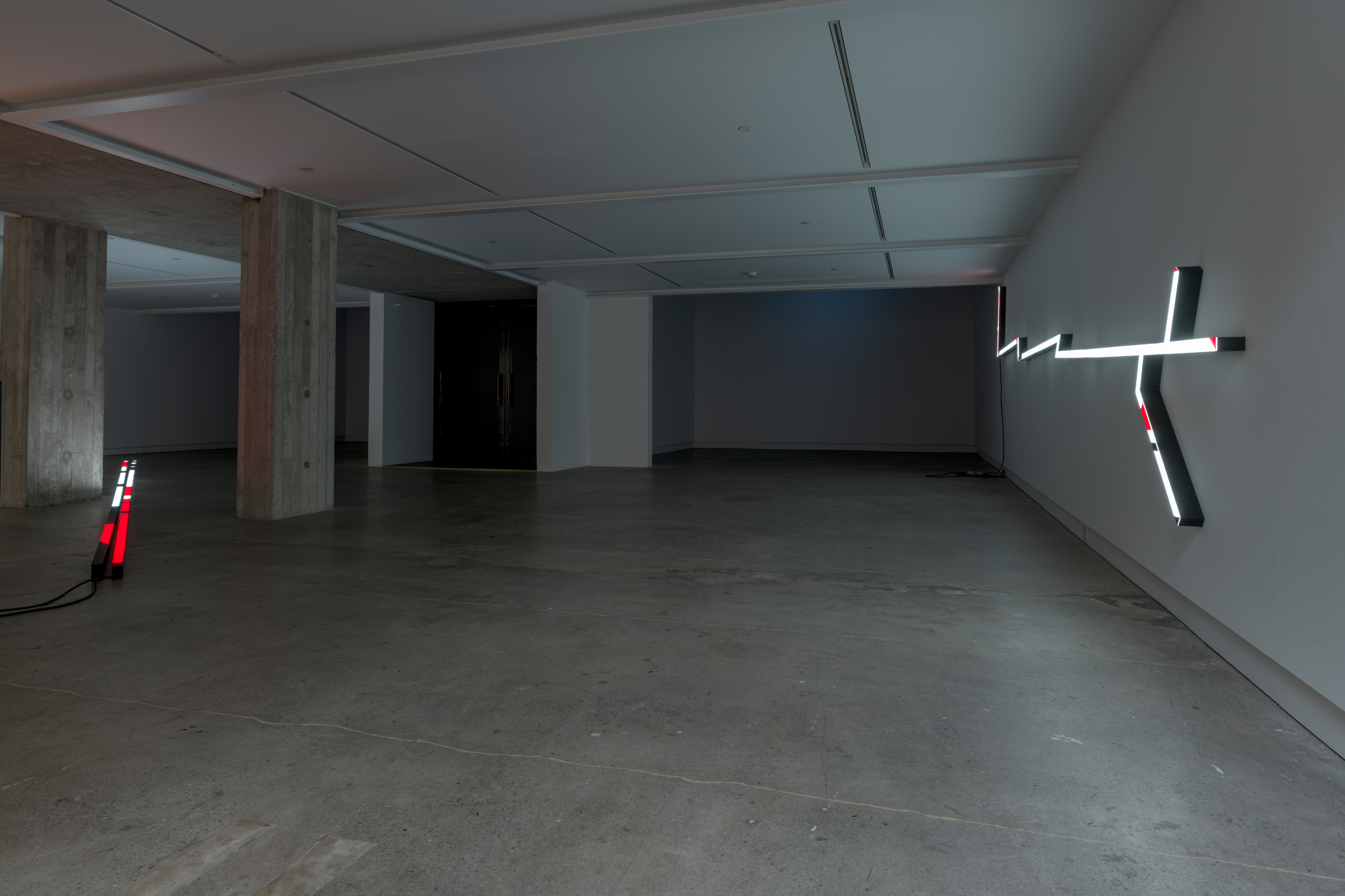 Installation view of 'The Mist and the Horizon' at CoCA, Luke Shaw, Nathan Pōhio Image credit John Collie
