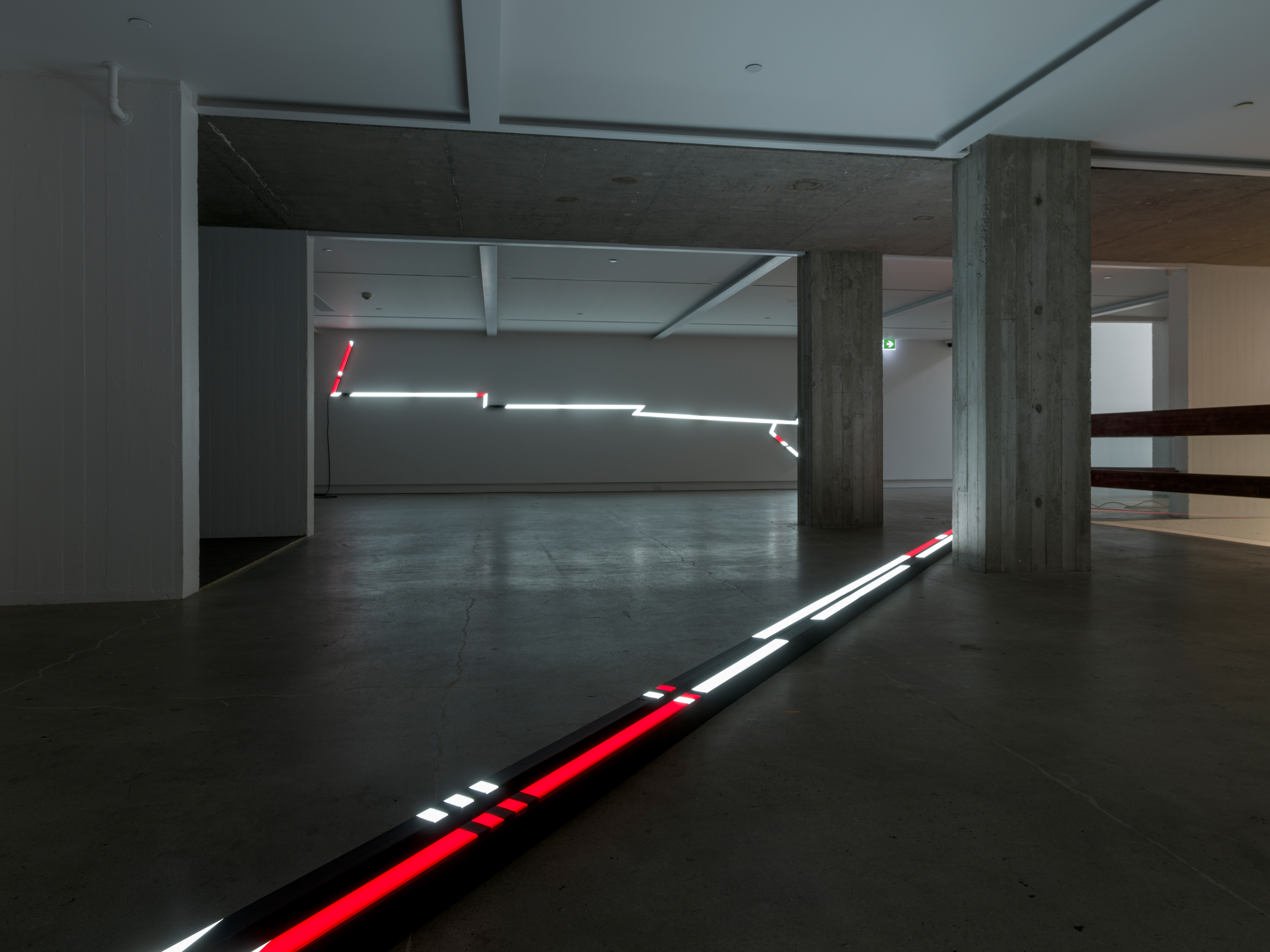 Installation view of 'The Mist and the Horizon' at CoCA, Luke Shaw, Nathan Pōhio Image credit John Collie