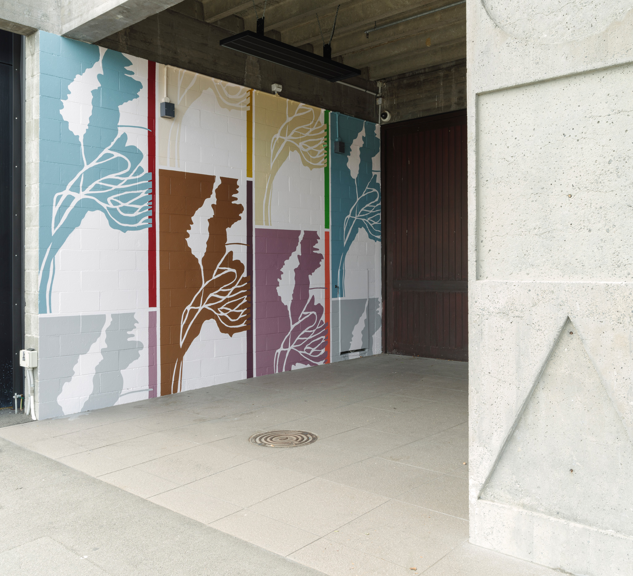 Megan Brady, Two Walls Mural, 'Where light and footsteps fold' exterior, Photo credit John Collie