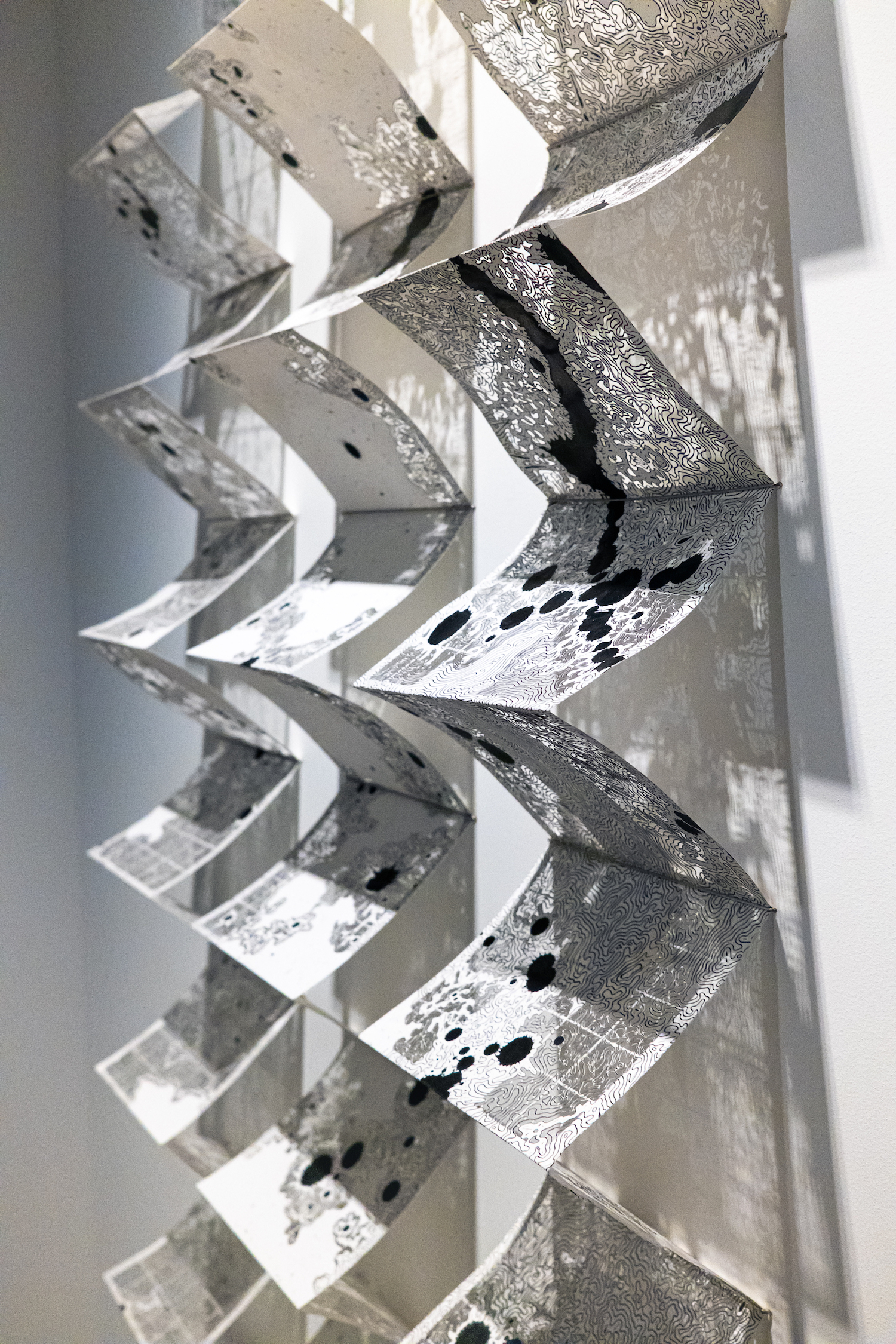 Debra McLeod '1A', '1B', '2A' (from A-B), (2100 x 900mm) hand cut, ink on paper, Image Credit Sam Quinn