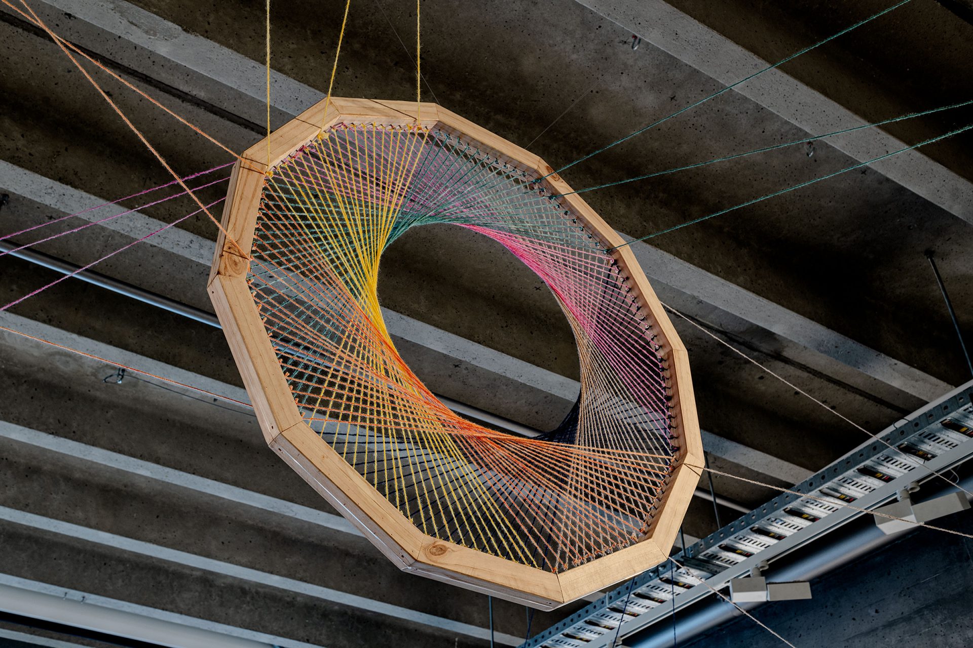 'Yarning Circle' Installation by Kat Stefanova, Janaína Moraes and Olivier Thevenot 2024 Photo Credit Owen Spargo