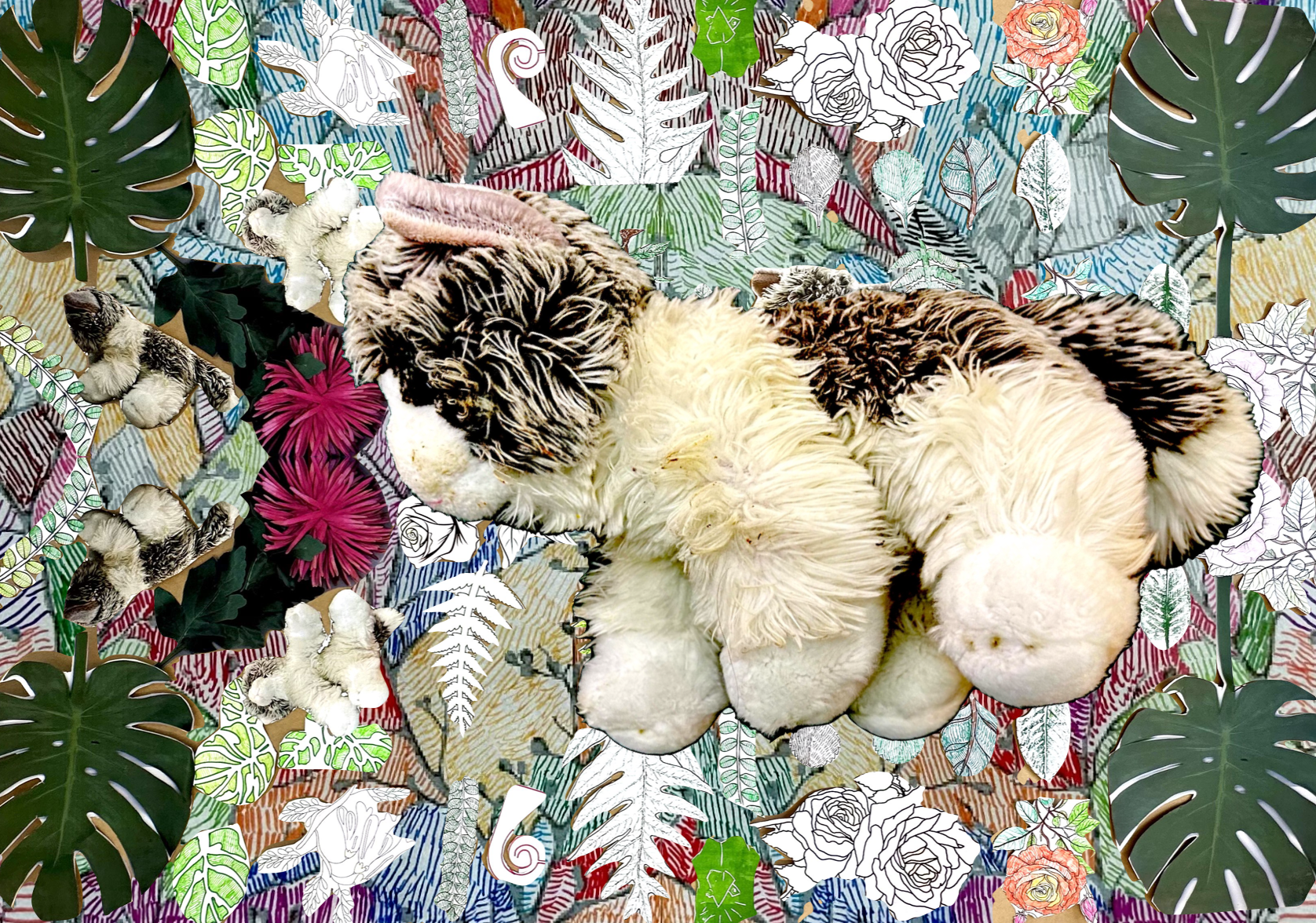 Andrea Monds, 'Snowy smeeling the roses', 2024,
