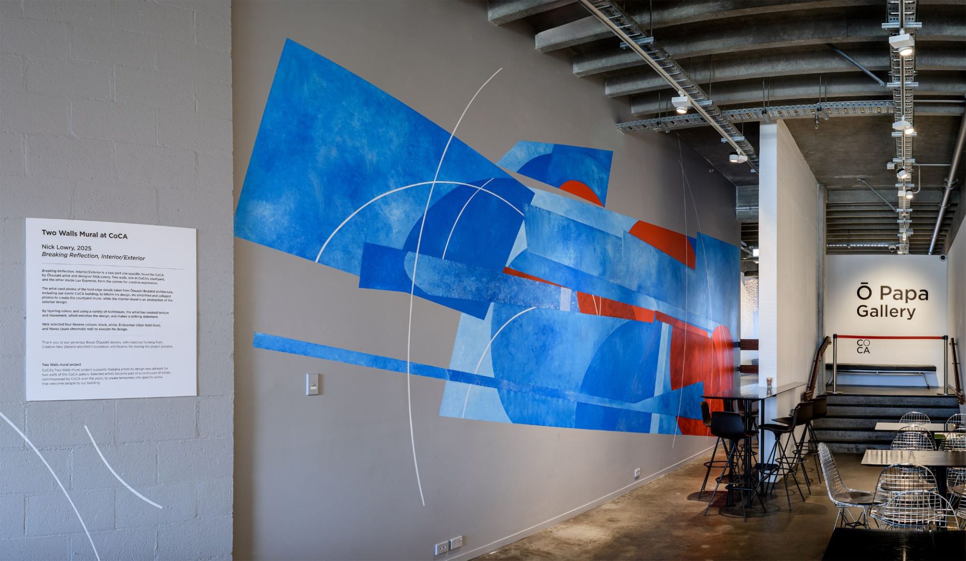 'Breaking Reflection, Interior/Exterior' Interior view Two Walls Mural series Photo documentation by Owen Spargo