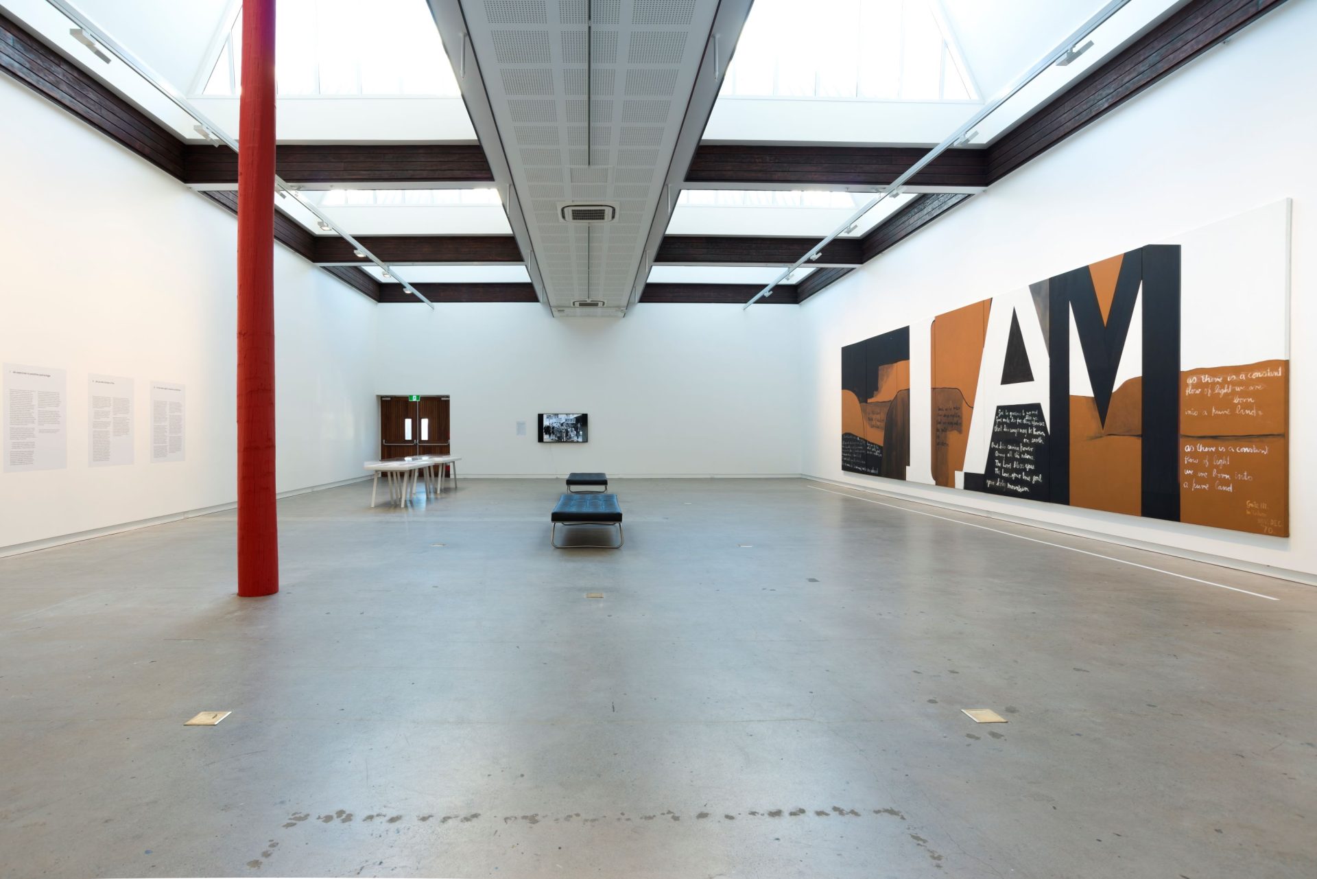 Installation view of 'A way through' - Colin McCahon's Gate III, Colin McCahon photo credit Mitchell Bright
