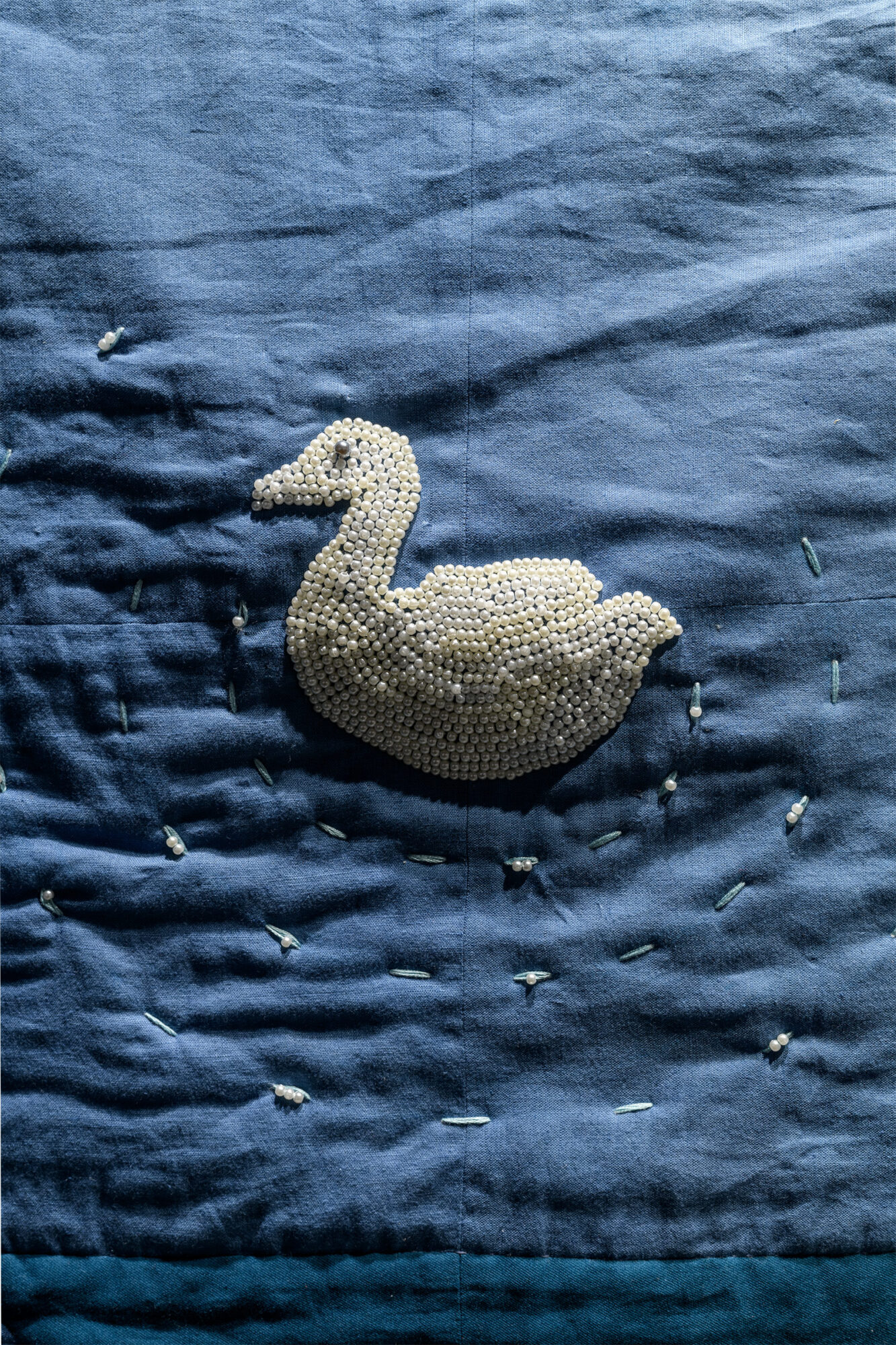 'Better (Or Else)', detail, Casey Carsel, Acid-dyed and quilted cotton and linen-cotton, 1220 x 1350mm, 2025, Photo Credit Owen Spargo