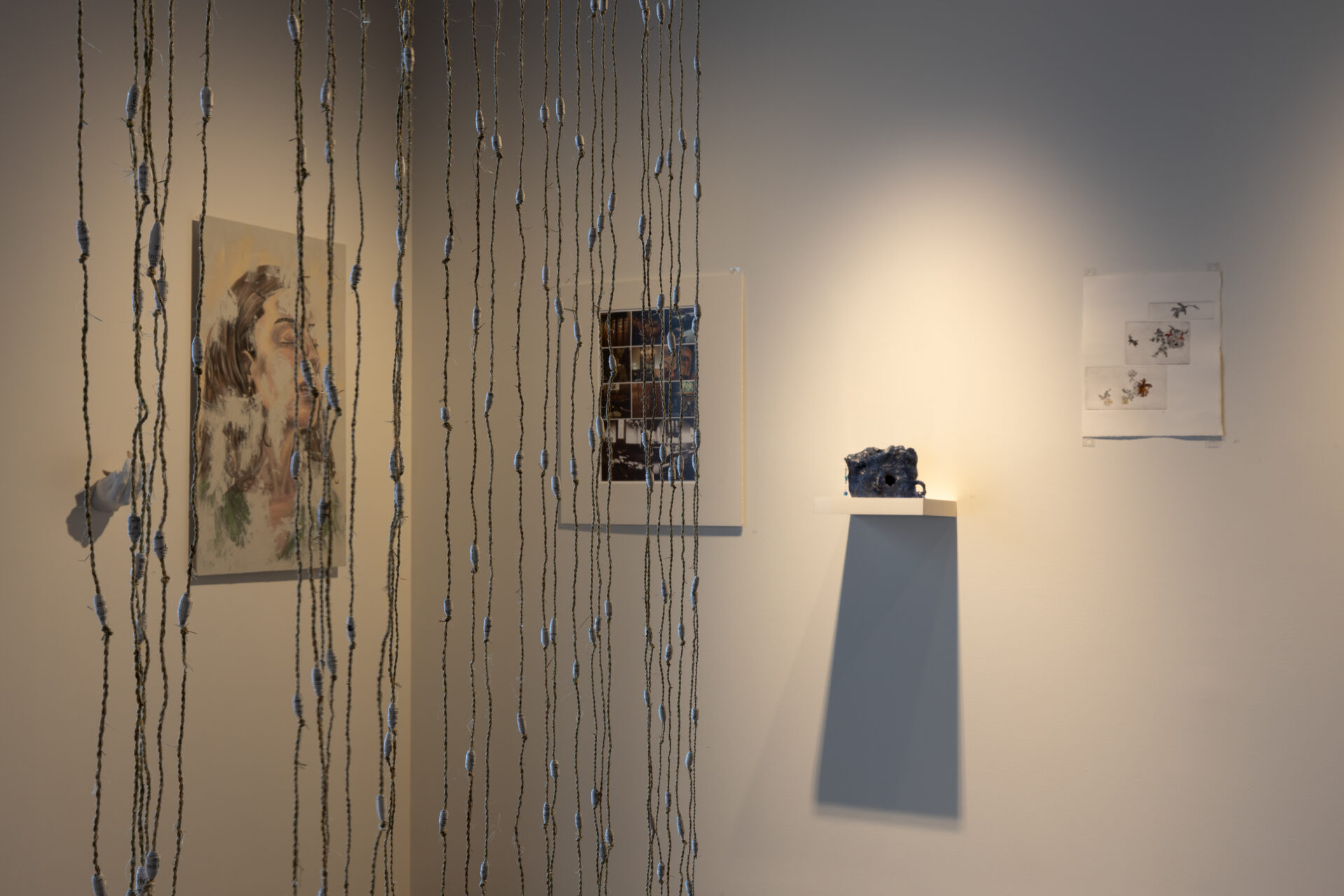 Sierra Bright 'Ārai' - detail Harakeke and tī kōuka twine, paper beads 200 x 90 cm 2025 Photo Credit Rebecca Low