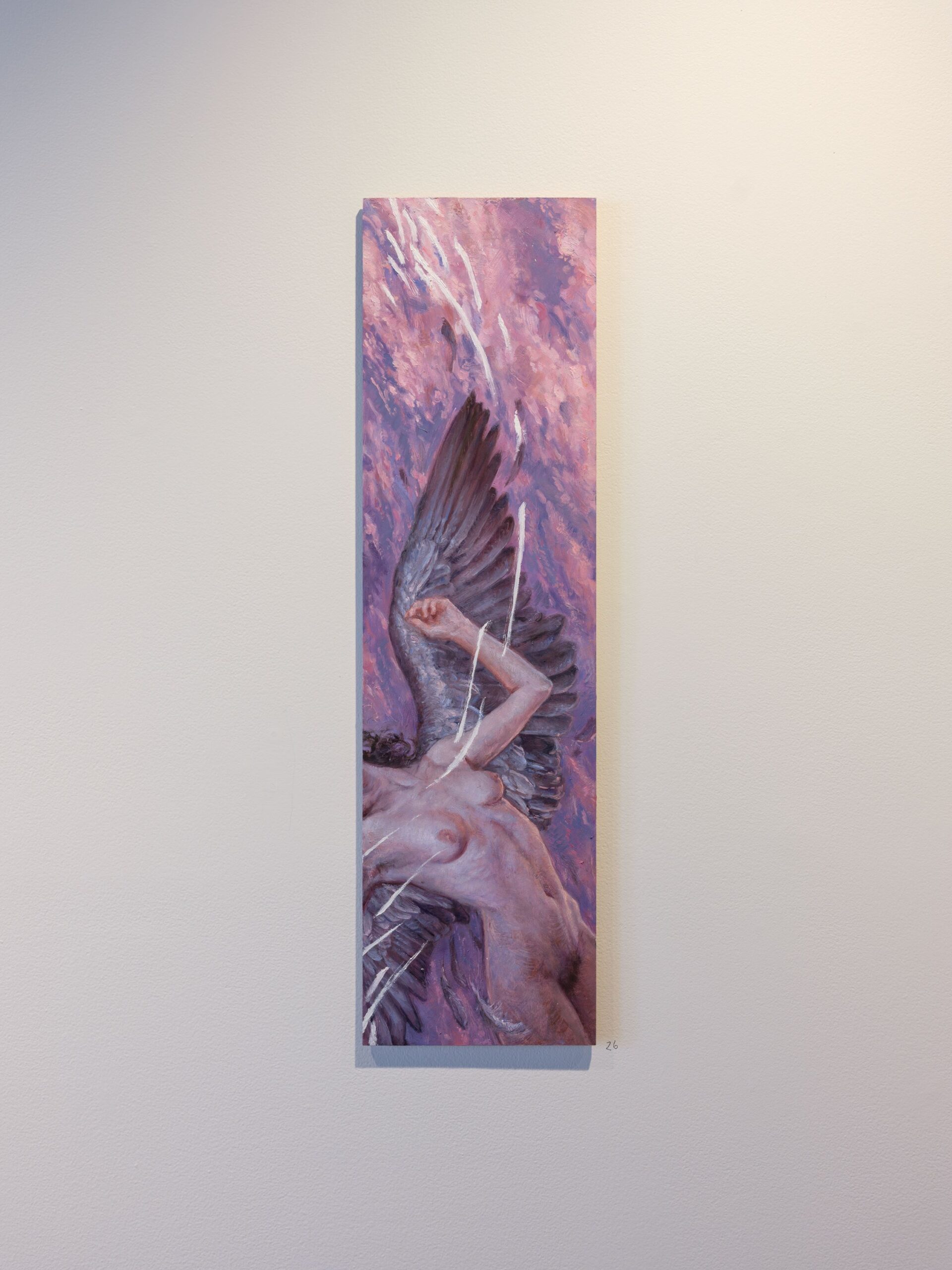 Charlie Campbell 'Icarus Variation II' Oil paint on MDF 65 x 18 cm 2025 Photo Credit Simon Jarman