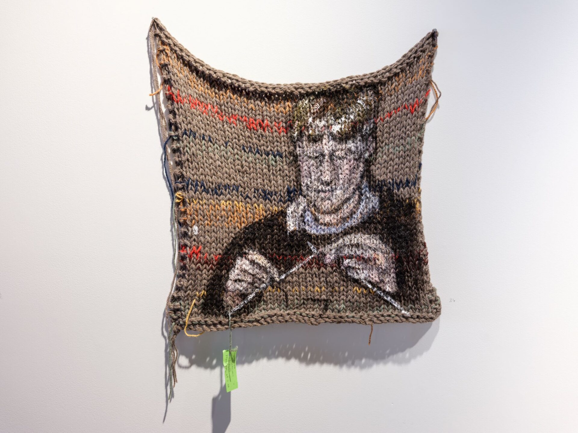 Caitlin Brown 'Christopher' Acrylic paint on knitting 59 x 55 cm 2025 Photo Credit Simon Jarman