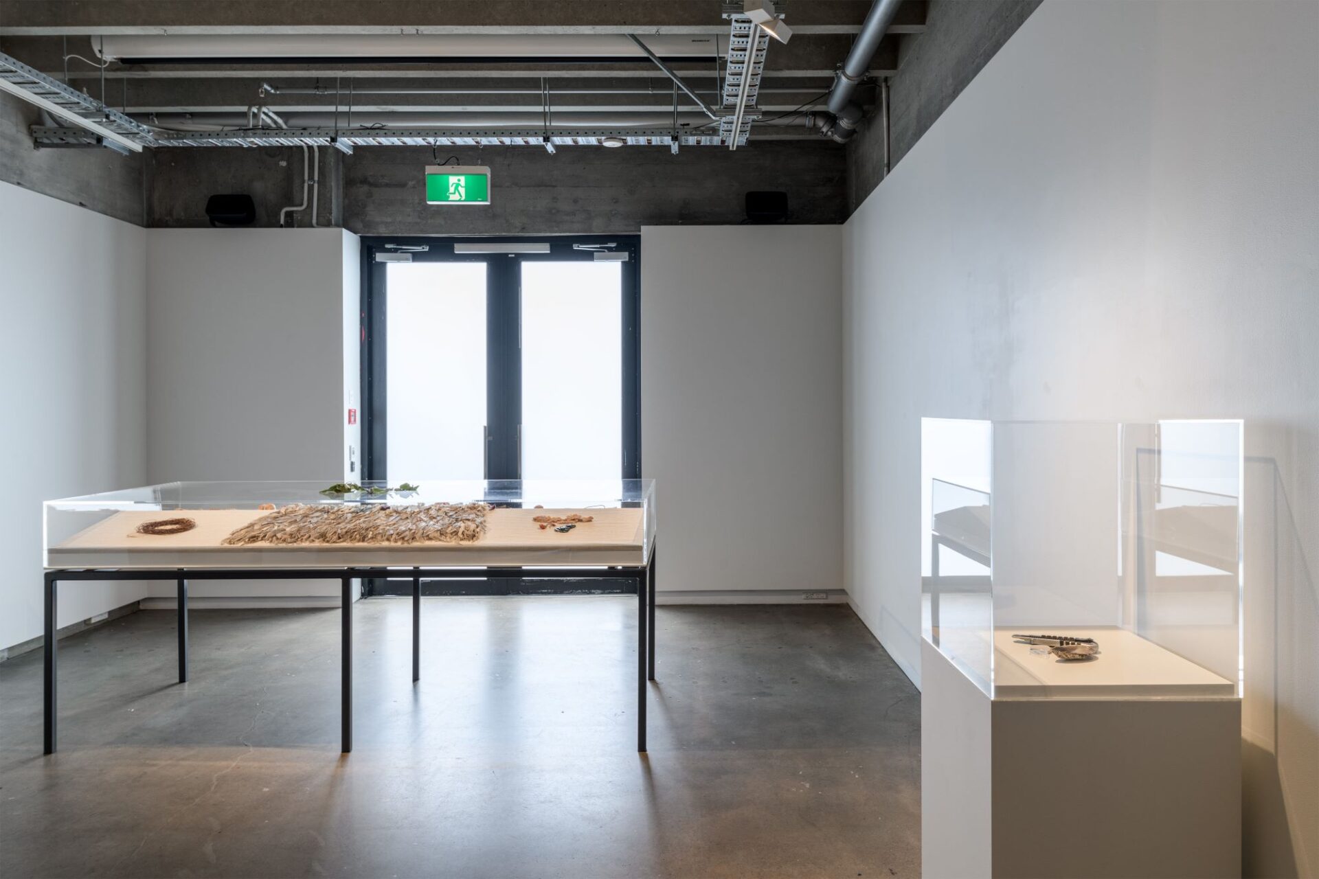 'Āhuataka: A Wānaka of Kāi Tāhu Woven Adornment' Works on loan from Canterbury Museum. Gallery View, Photo Credit Owen Spargo