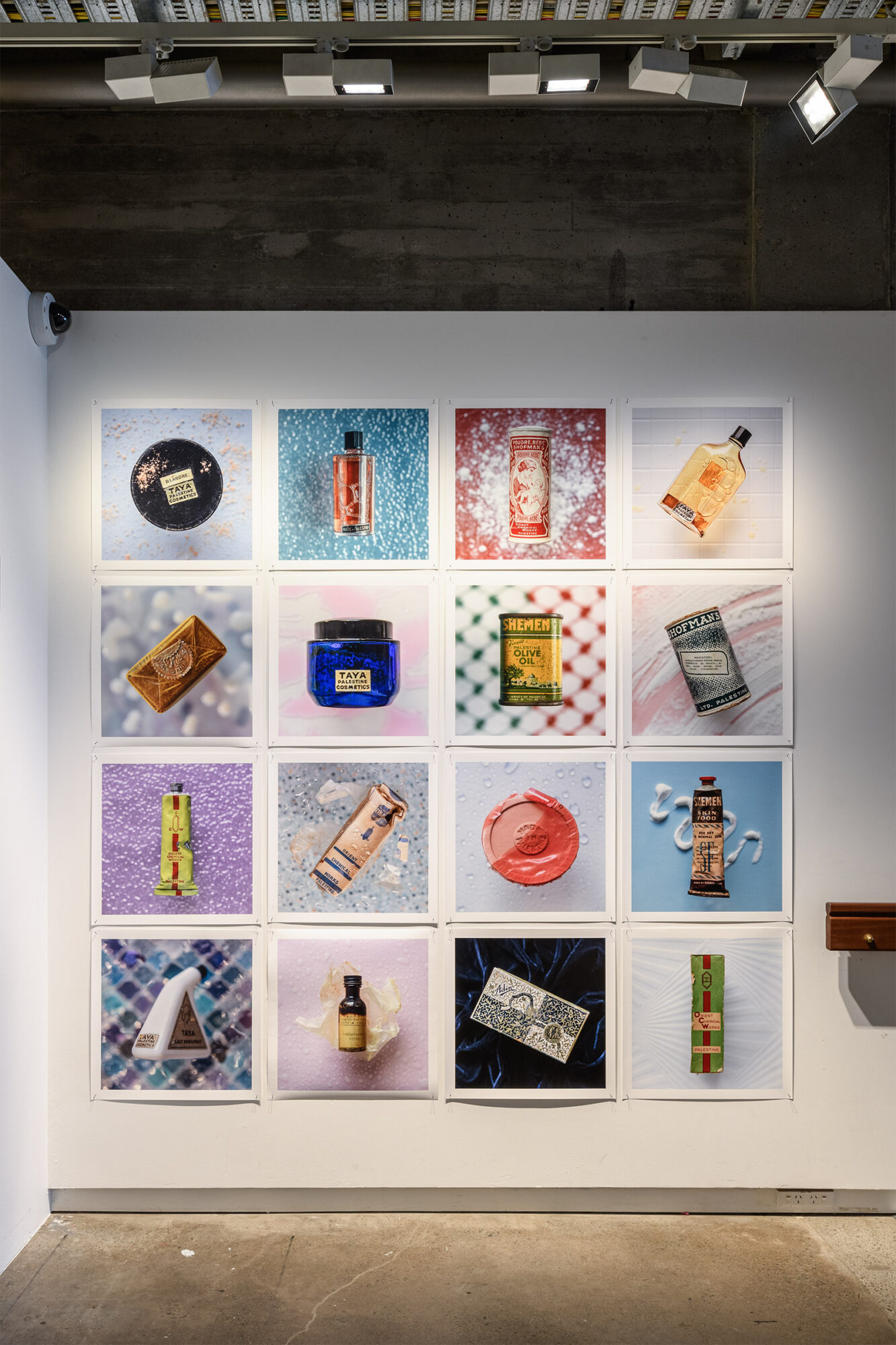 'Made in Palestine' Photos by Emily Hartley-Skudder. Installation Shot. Photo Credit Owen Spargo