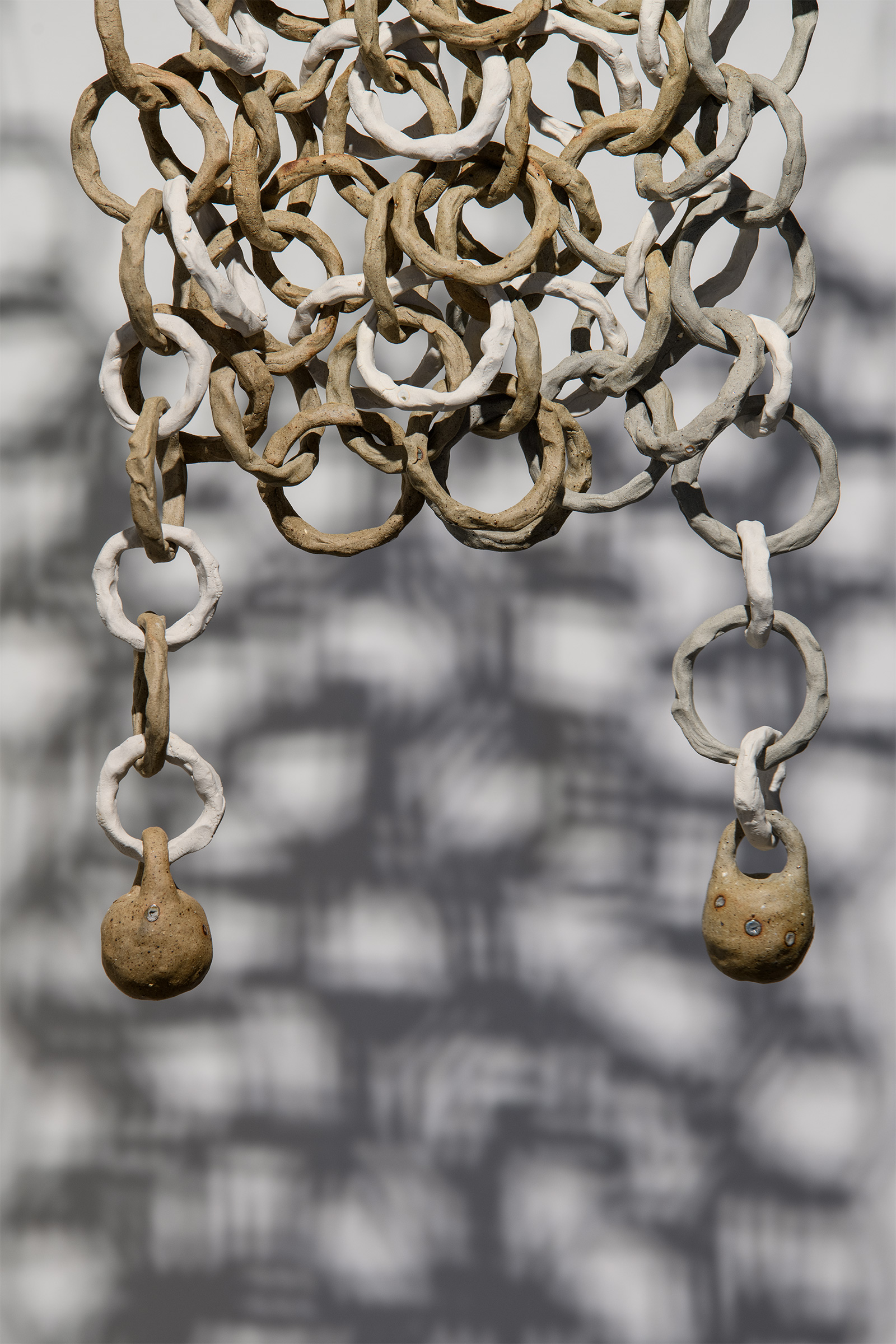 'Papa potential' - detail Reclaimed clay, found ceramic and glass, from Whaka Oho Rahi, Maukatere clay, 890 x 500 mm, 2026