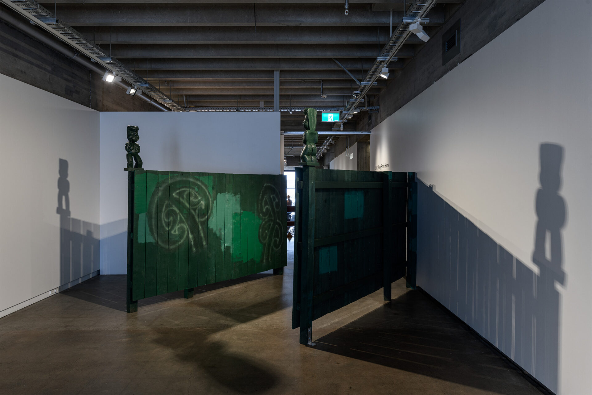 'Boy, Put Your Shoulders Up', Kauri, pine, paua and acrylic, 2700mm x 2400mm, 2025, Photo Credit Owen Spargo