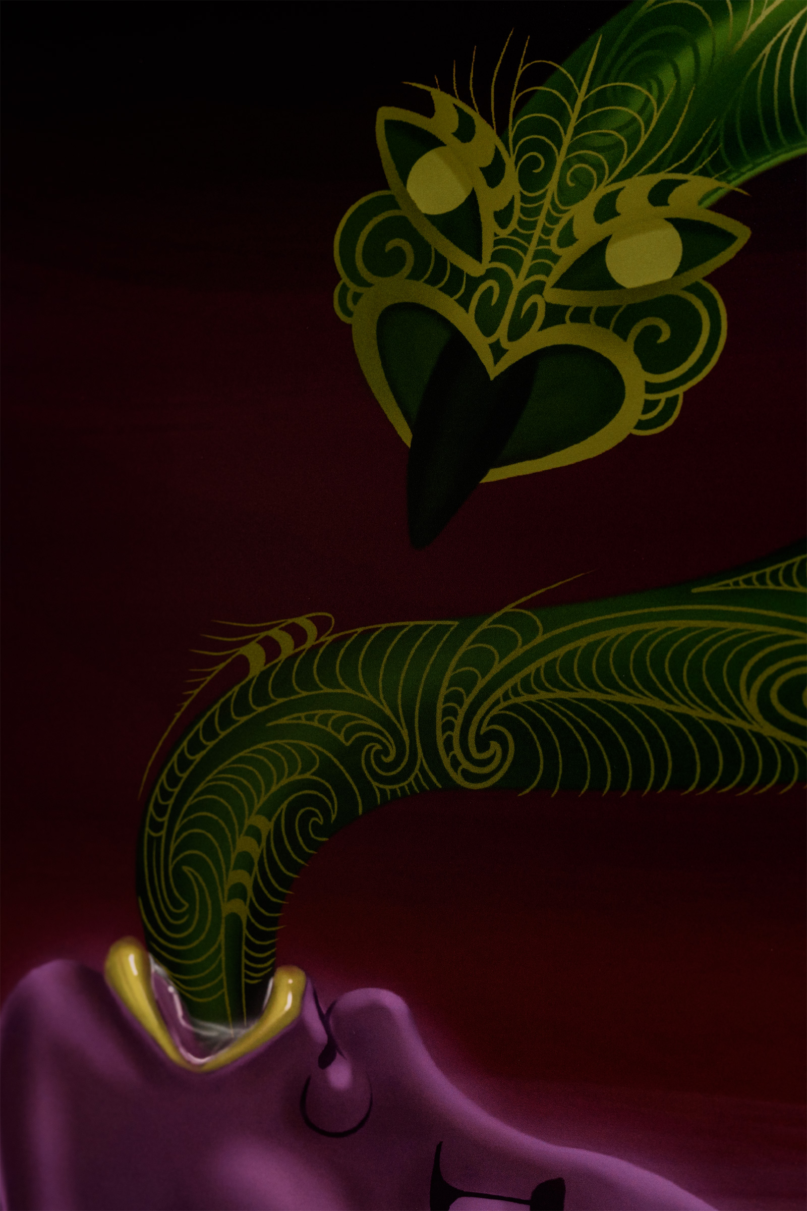 Darlene Jones, 'Not Ours To Carry: Tongue Tied' - detail, Digital illustration, 420mm x 297mm, 2026, photo credit Owen Spargo