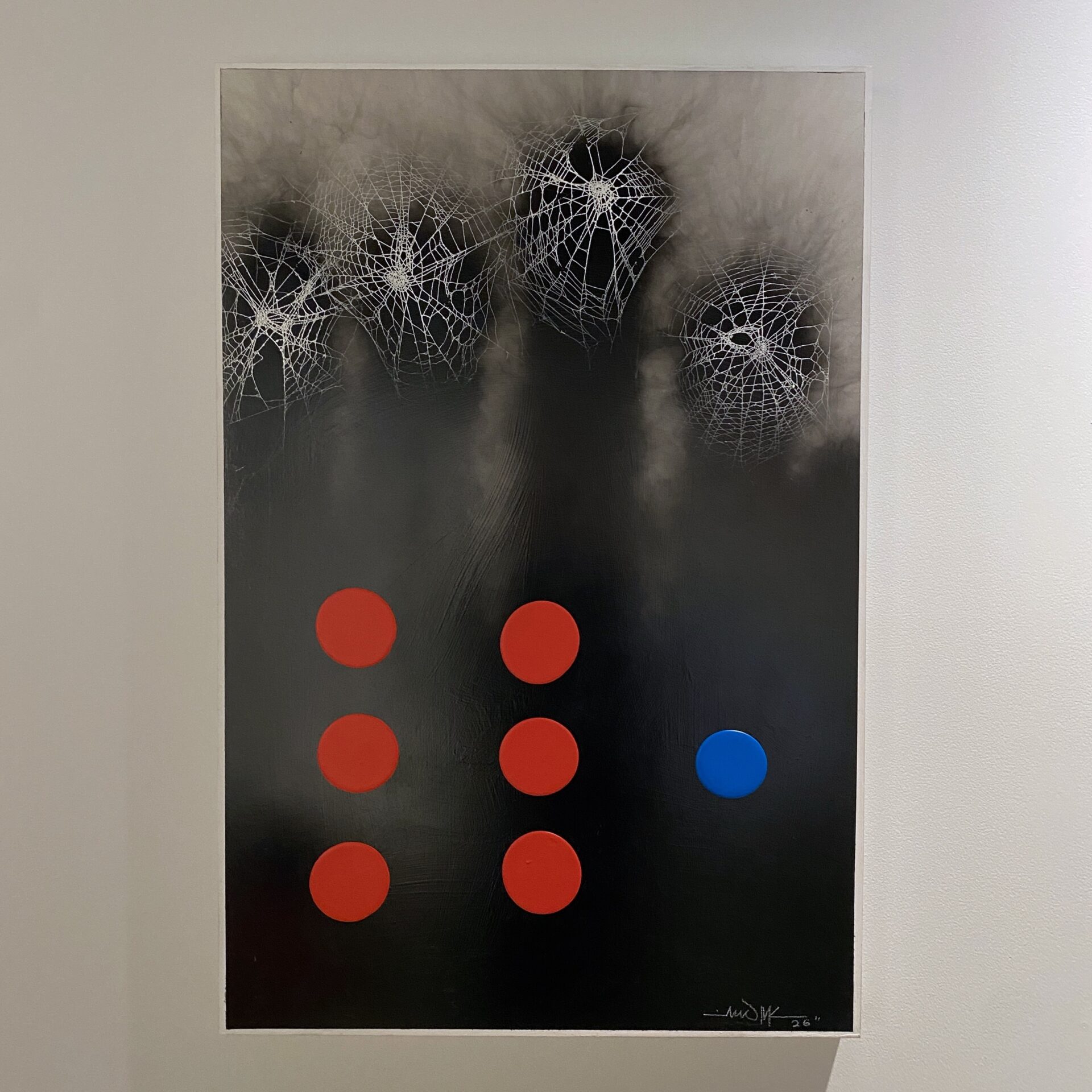 Stone Maka, 'Fisi Hina', Smoke and acrylic on hardboard, 910 x 610mm, 2026, $4000, Photo Credit Melissa Wong