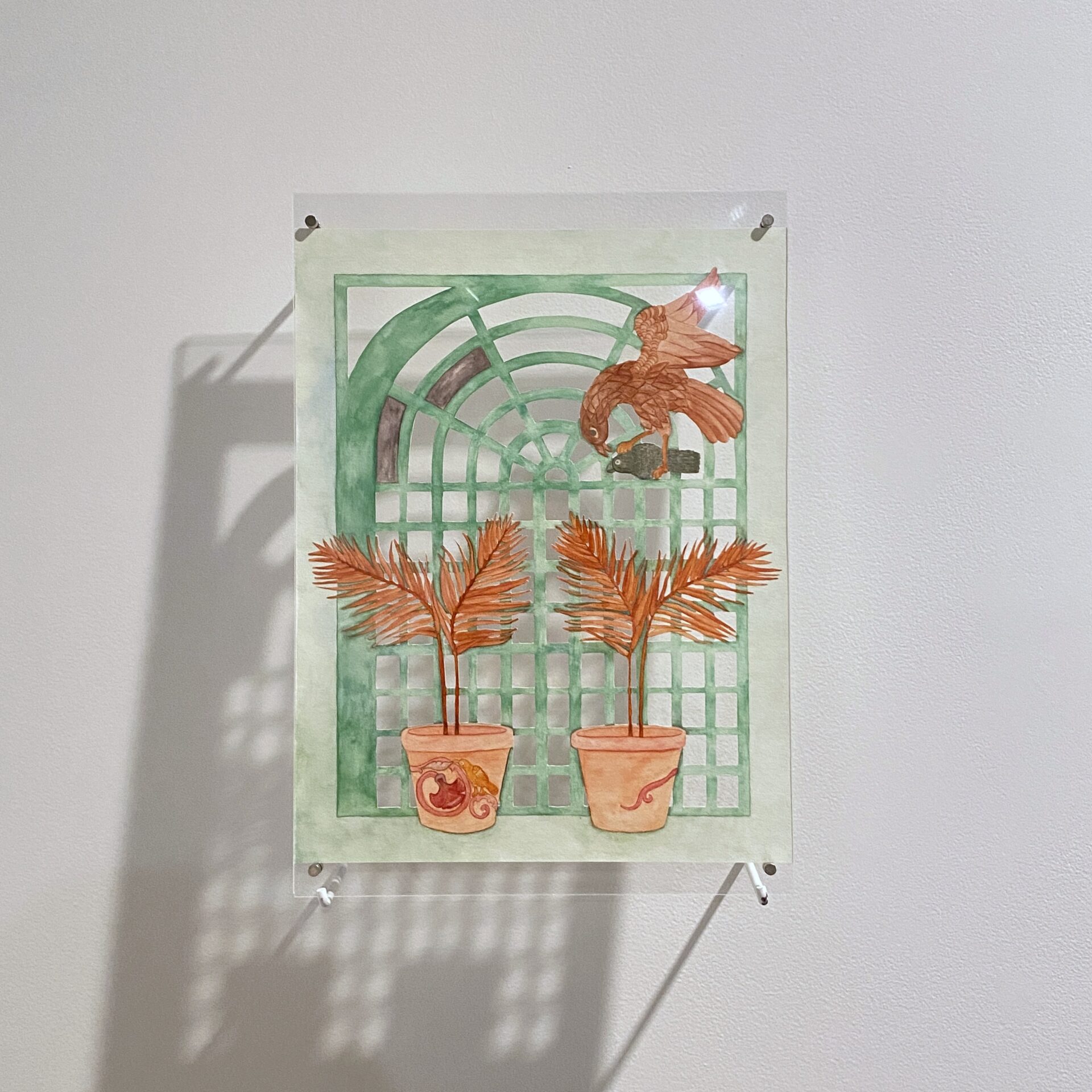 Casey Carsel, 'Mirror' Watercolour on cut paper, 296 x 378mm, 2025, $1350, Photo Credit Melissa Wong