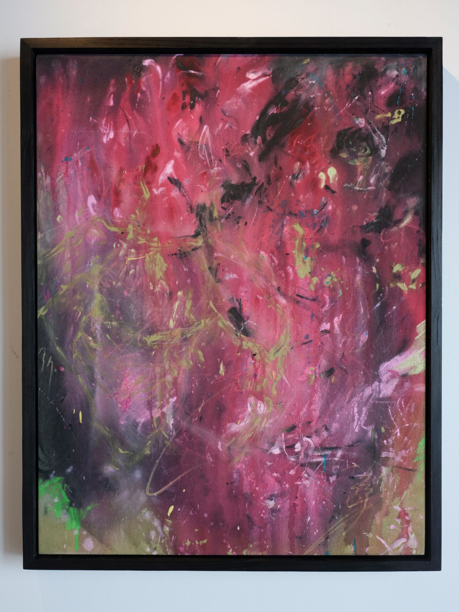 Gabby Chapman, Ara, 'Loss of control', Acrylic on canvas, black floating frame, 800 x 600mm, 2026, Photo Credit India Jenkins