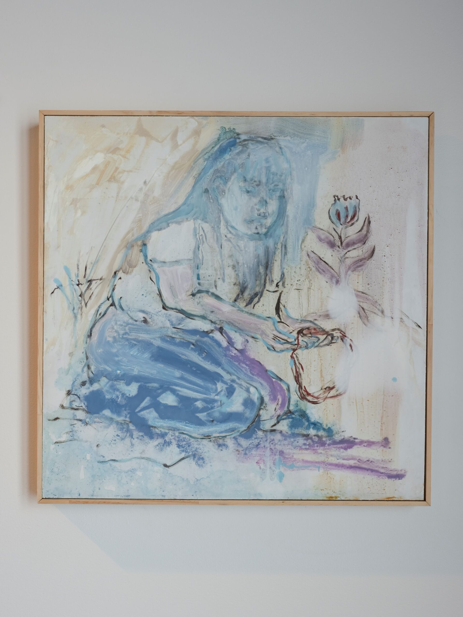 Madeline Hann, Ilam — Painting, 'and under tired eyes (I hid from her)', Oil on board, 500 x 500 x 35mm, 2026, Photo Credit India Jenkins